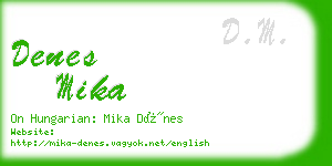 denes mika business card